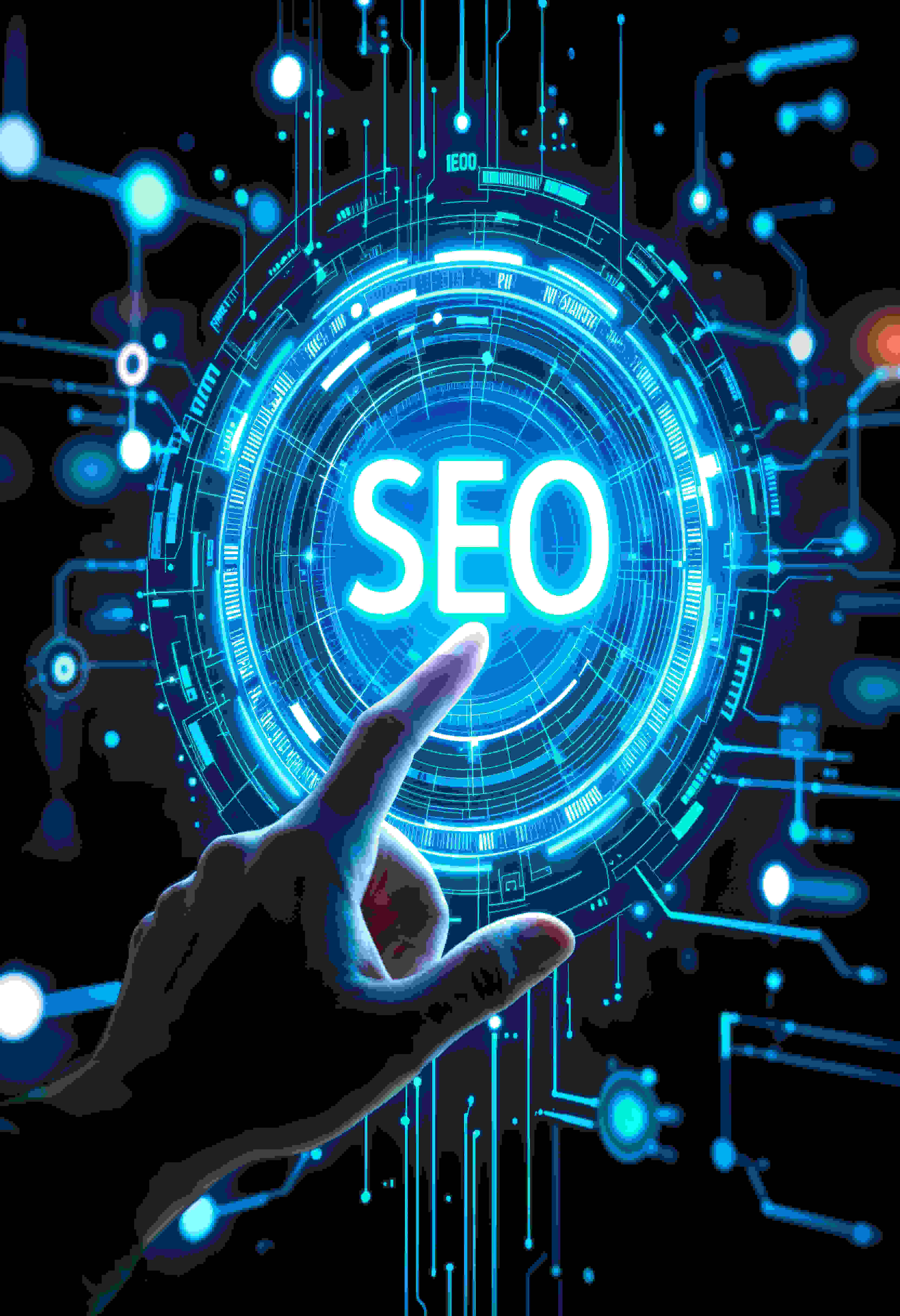 Infographic titled 'How Digital Marketing Works' showing five connected icons: SEO, content creation, promotion, email marketing, and PPC. Arrows indicate the flow of a digital marketing strategy.